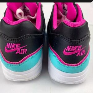 Nike Air Max Youth 1 Double Layered Black Aqua Fuchsia size6yr